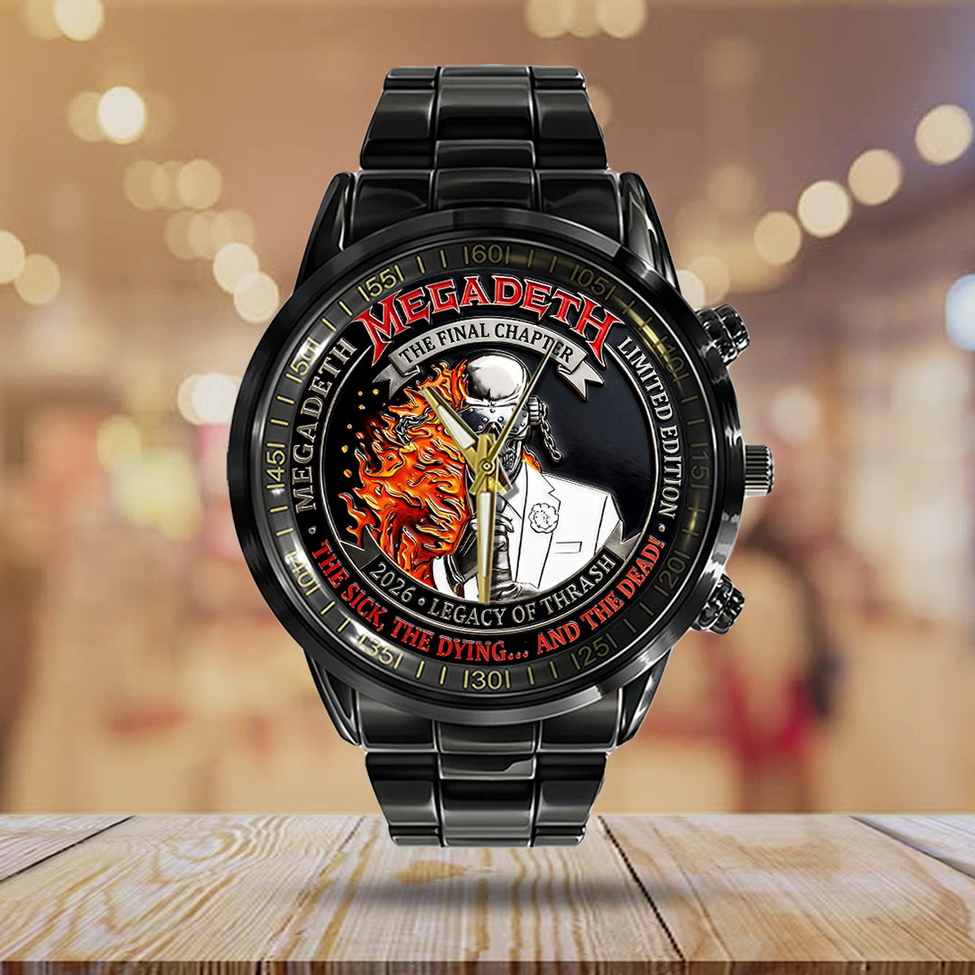 Megadeth Black Stainless Steel Watch – TANTN21458