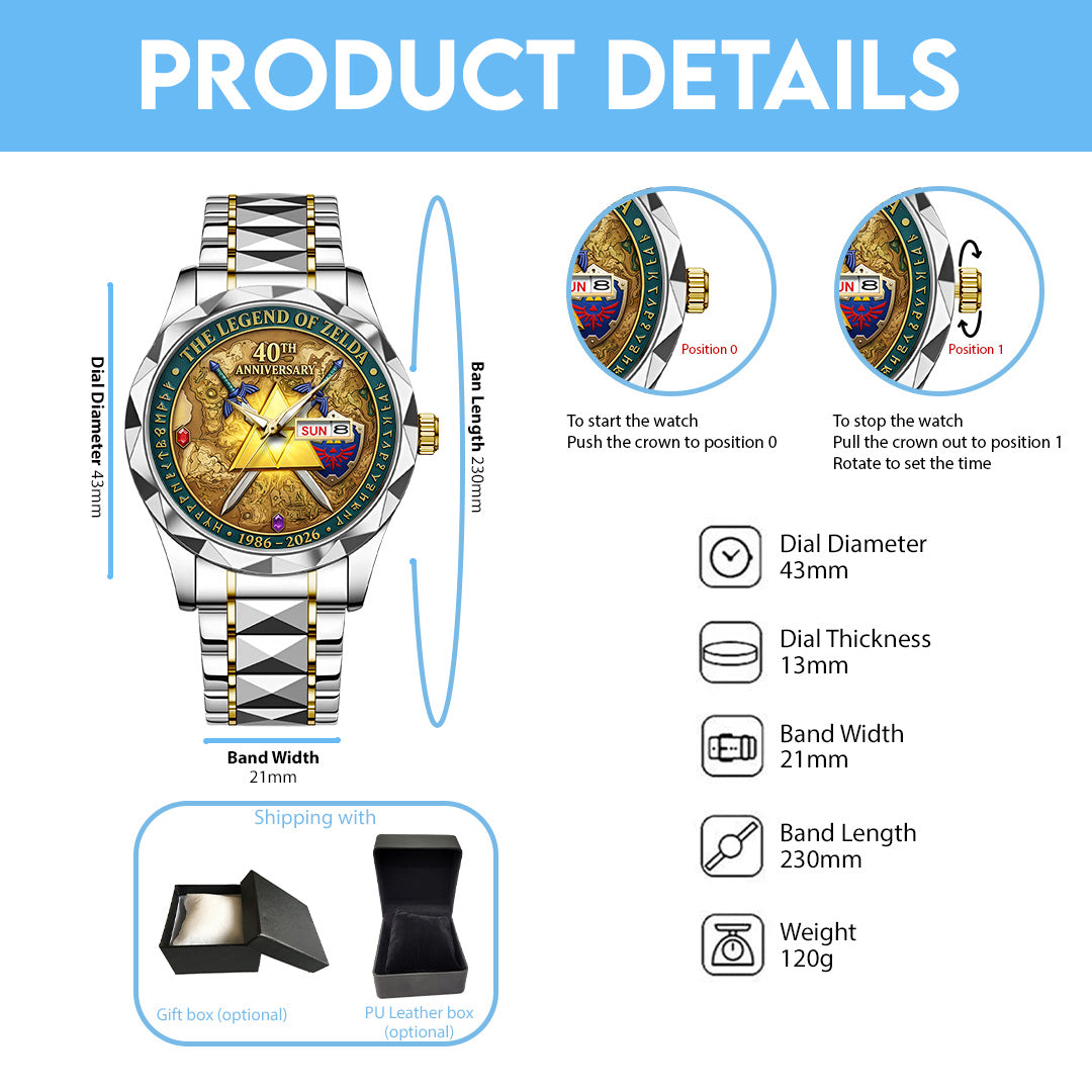 The Legend of Zelda 40th Anniversary Alloy Luxury Quartz Watch – TANTN21462
