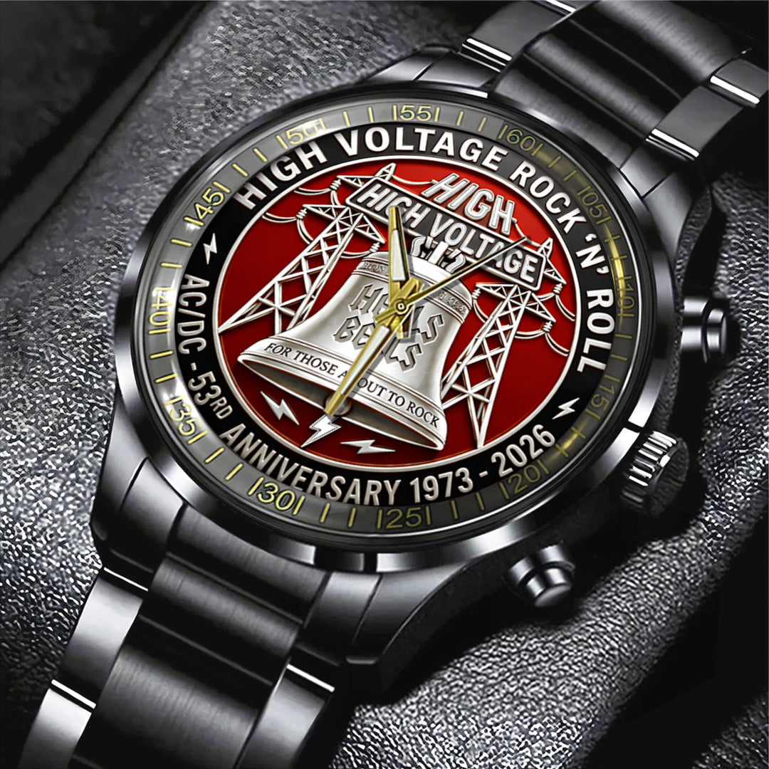 AC/DC 53rd Anniversary Black Stainless Steel Watch – TANTN21651