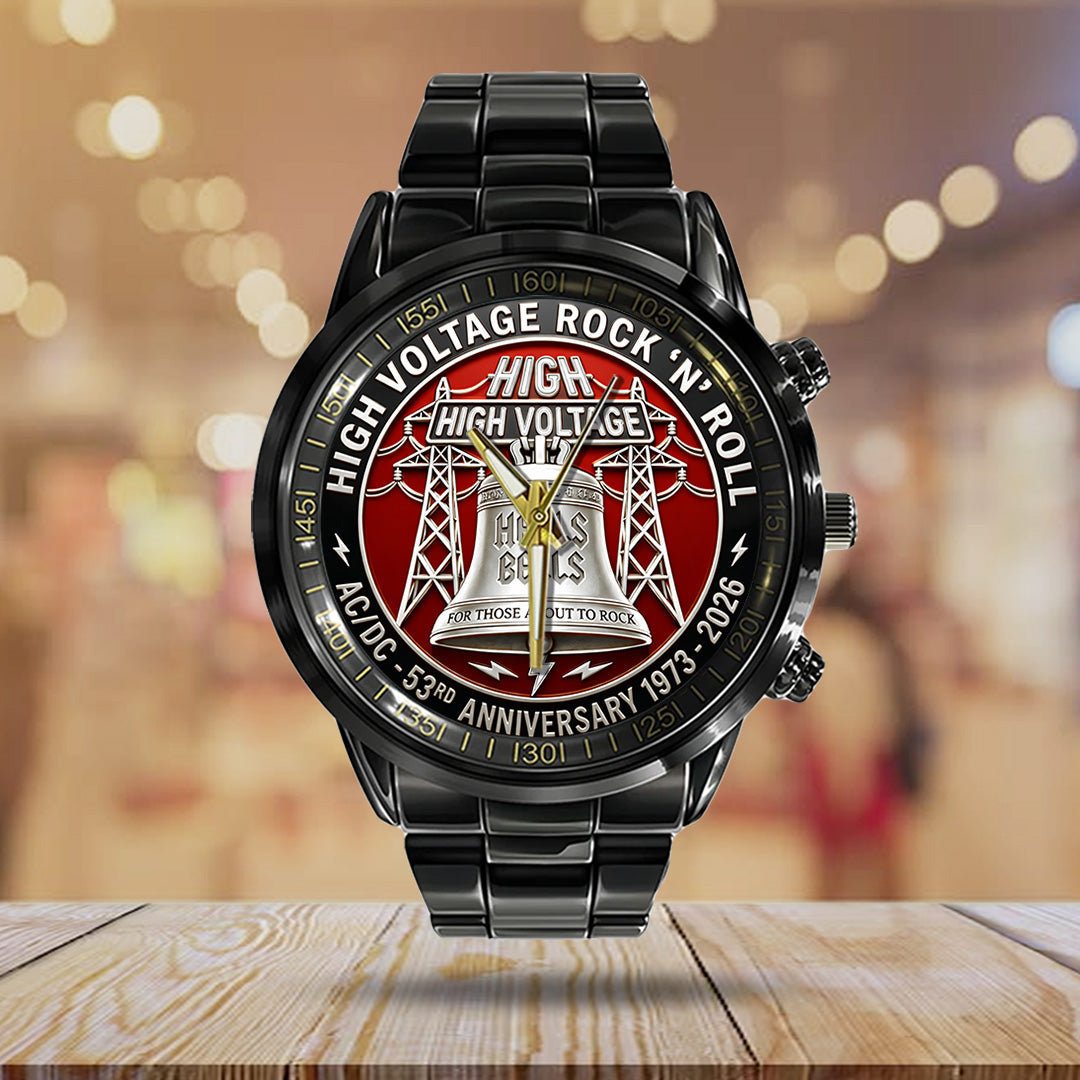 AC/DC 53rd Anniversary Black Stainless Steel Watch – TANTN21651
