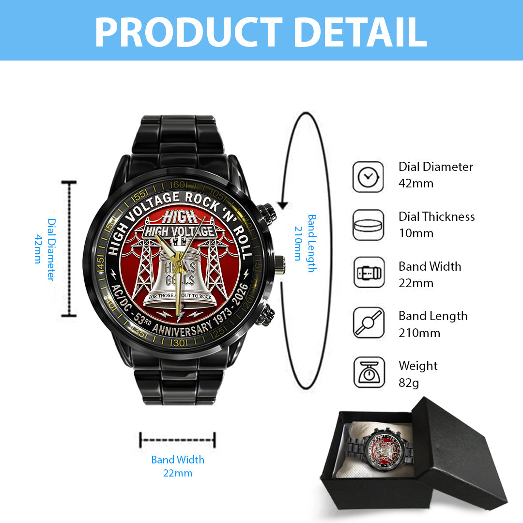 AC/DC 53rd Anniversary Black Stainless Steel Watch – TANTN21651