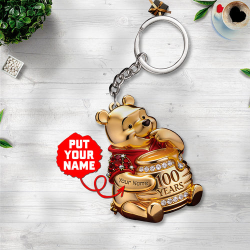 Personalized Winnie-the-Pooh 100th Anniversary Custom Shape 2-sided Keychain – TANTN21710