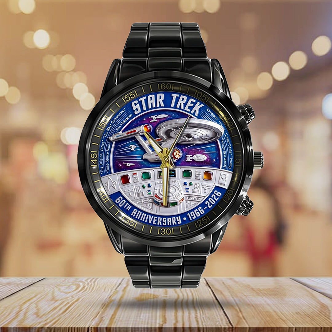 Star Trek 60th Anniversary Black Stainless Steel Watch – TANTN22044