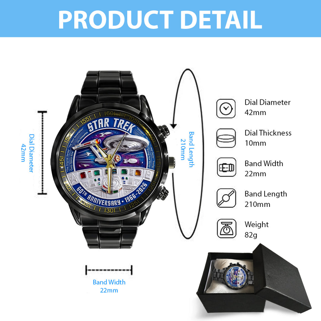 Star Trek 60th Anniversary Black Stainless Steel Watch – TANTN22044