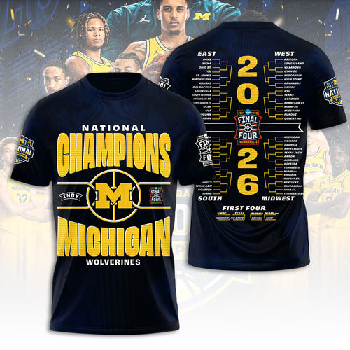 Michigan Wolverines 2026 Men's Basketball National Champions 3D Apparel – TANTN22131