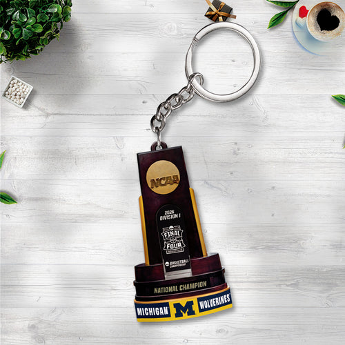 Michigan Wolverines 2026 Men's Basketball National Champions Custom Shape 2-sided Keychain – TANTN22145