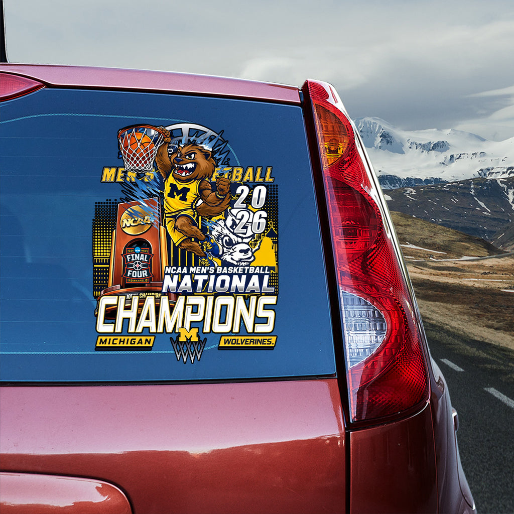 Michigan Wolverines 2026 Men's Basketball National Champions 3D Car Sticker – TANTN22160