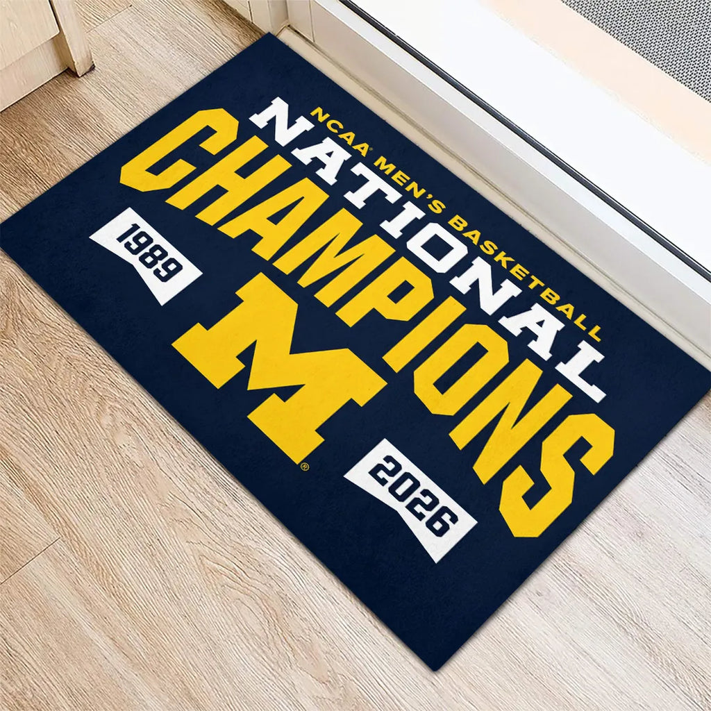Michigan Wolverines 2026 Men's Basketball National Champions Custom Doormat – TANTN22288