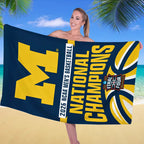 Michigan Wolverines 2026 Men's Basketball National Champions Rectangle Beach Towel – TANTN22337