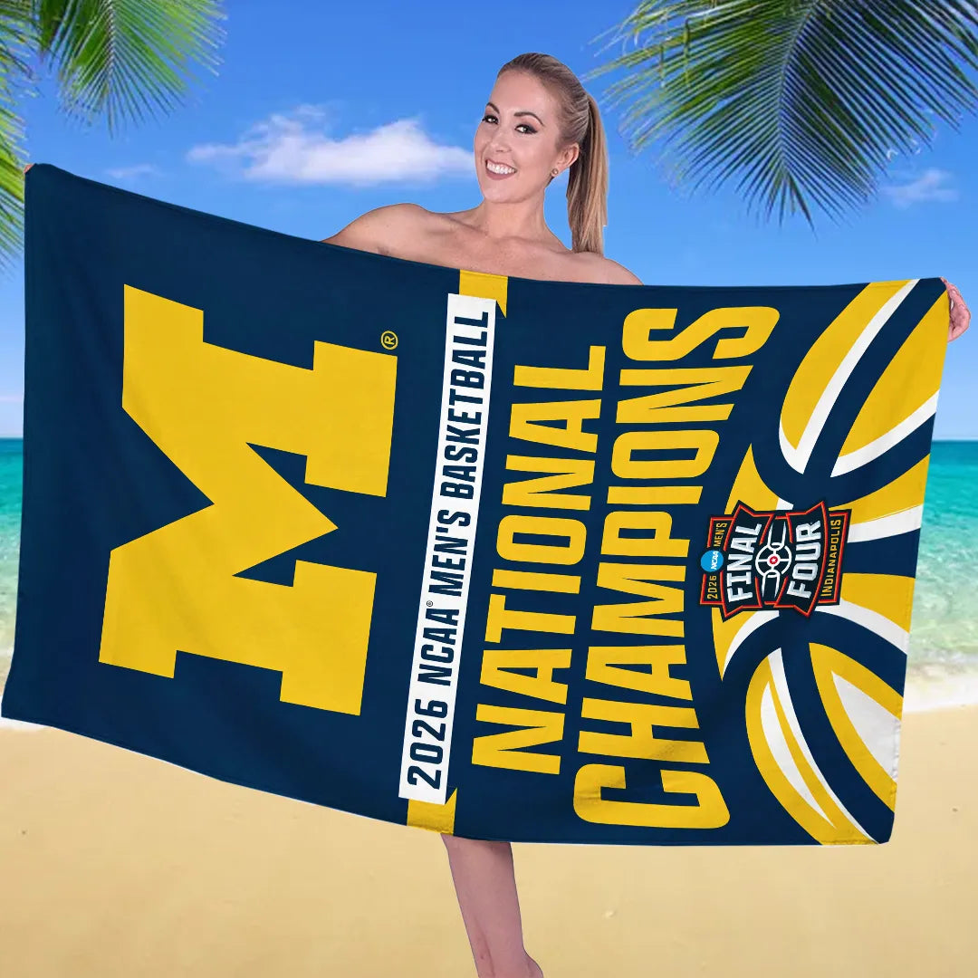 Michigan Wolverines 2026 Men's Basketball National Champions Rectangle Beach Towel – TANTN22337