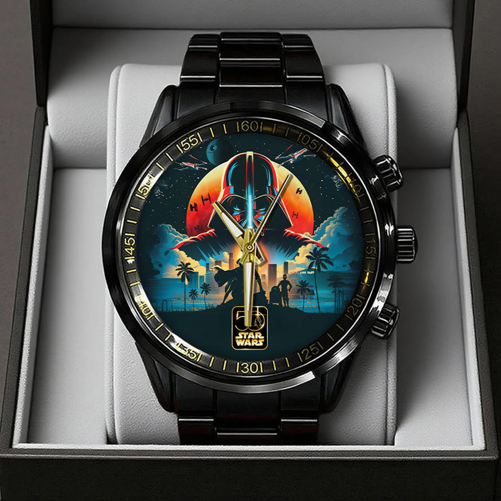 Star Wars 50th Anniversary Black Stainless Steel Watch – TANTN22501