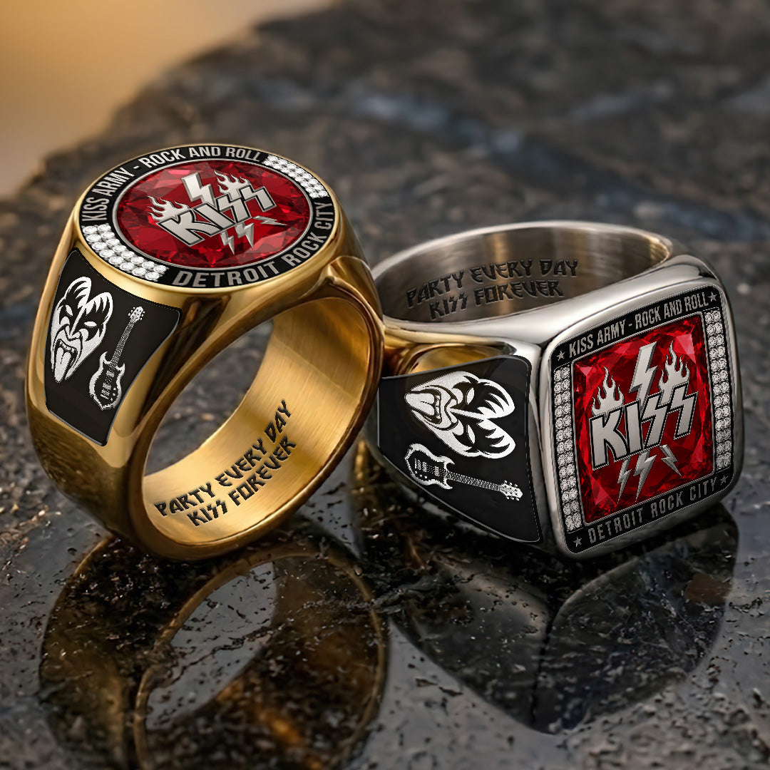 KISS 3D Engraved Ring – TANTN22812