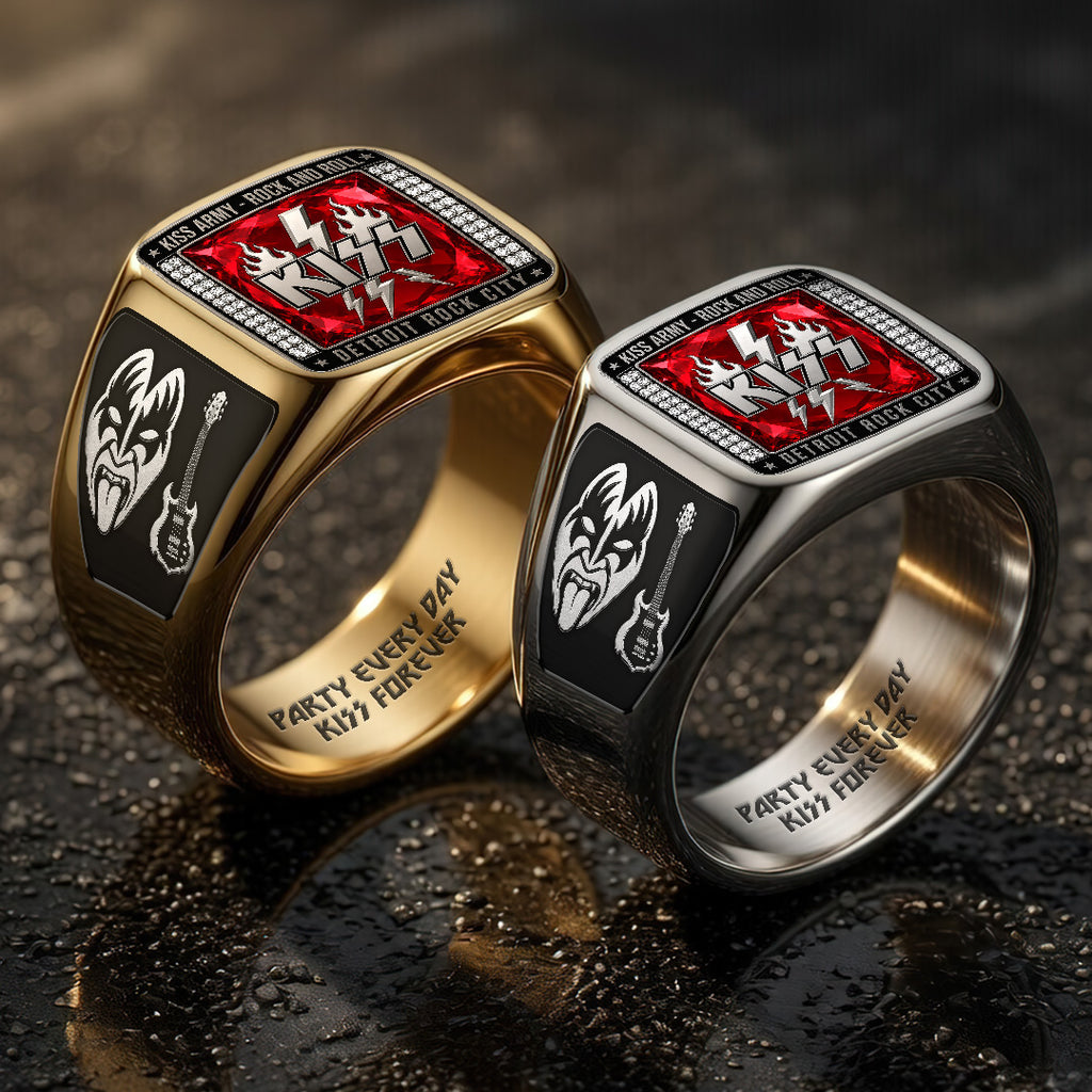 KISS 3D Engraved Ring – TANTN22812