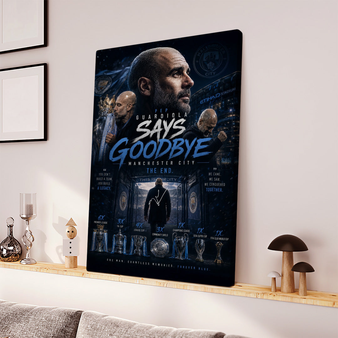 Manchester City x Pep Guardiola Rectangle Canvas With Inner Frame – TANTN22993