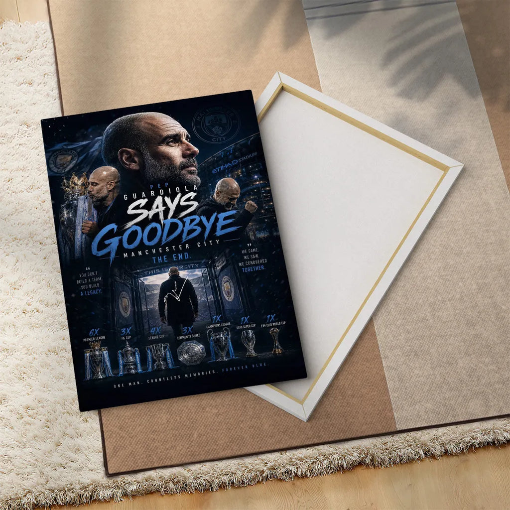 Manchester City x Pep Guardiola Rectangle Canvas With Inner Frame – TANTN22993