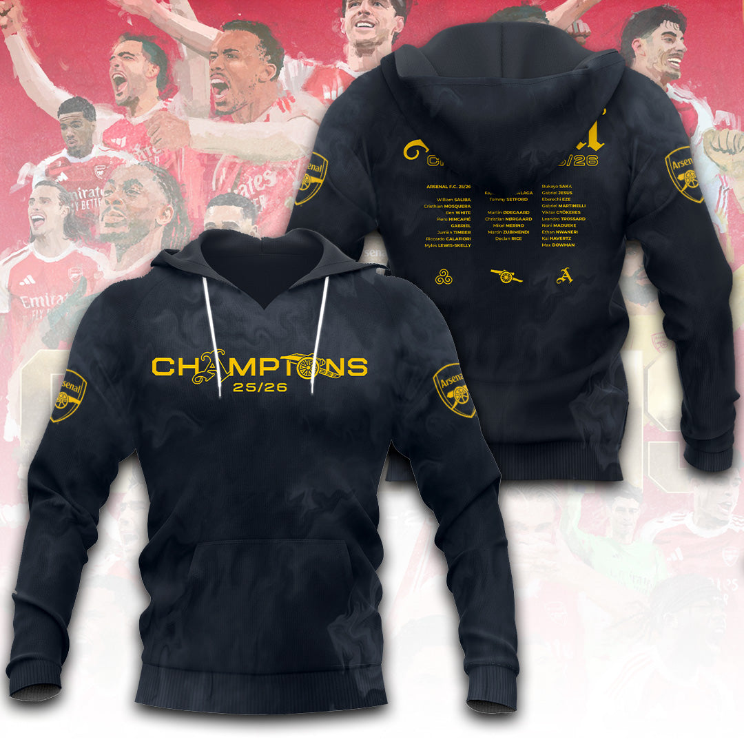 Arsenal FC Premier League Champions 25/26 3D Apparel – TANTN23008