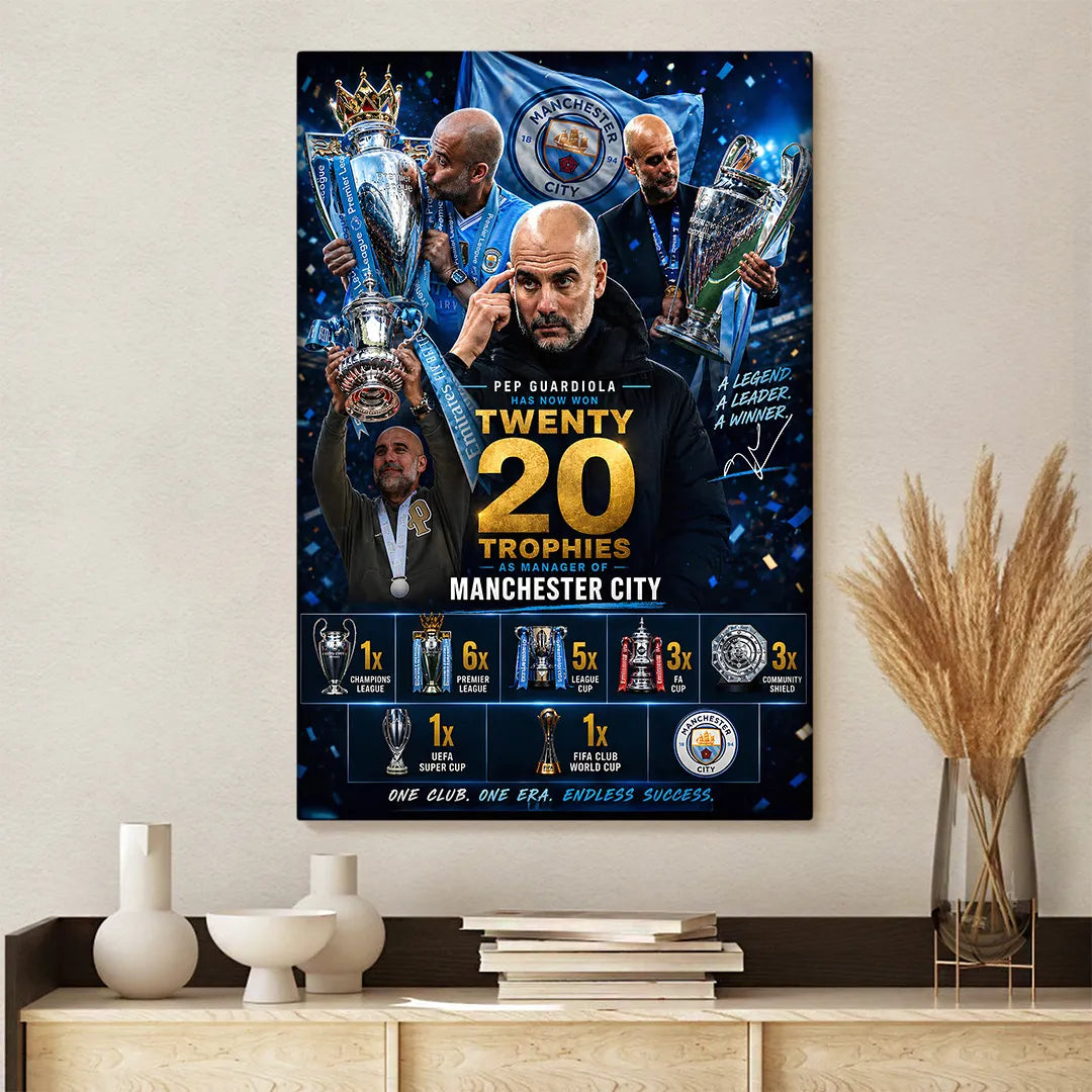 Manchester City x Pep Guardiola Rectangle Canvas With Inner Frame – TANTN23179