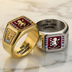 Aston Villa FC Europa League Winners 25/26 3D Engraved Ring – TANTN23230