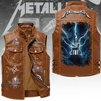 Metallica Tour 2026 Premium 2D Sleeveless Leather Vest – TANTN23396