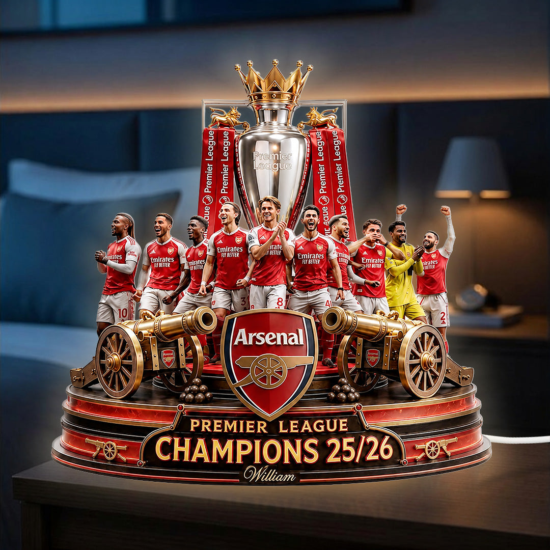 Arsenal FC Premier League Champions 25/26 Custom Shape Acrylic Light Box – TANTN23493