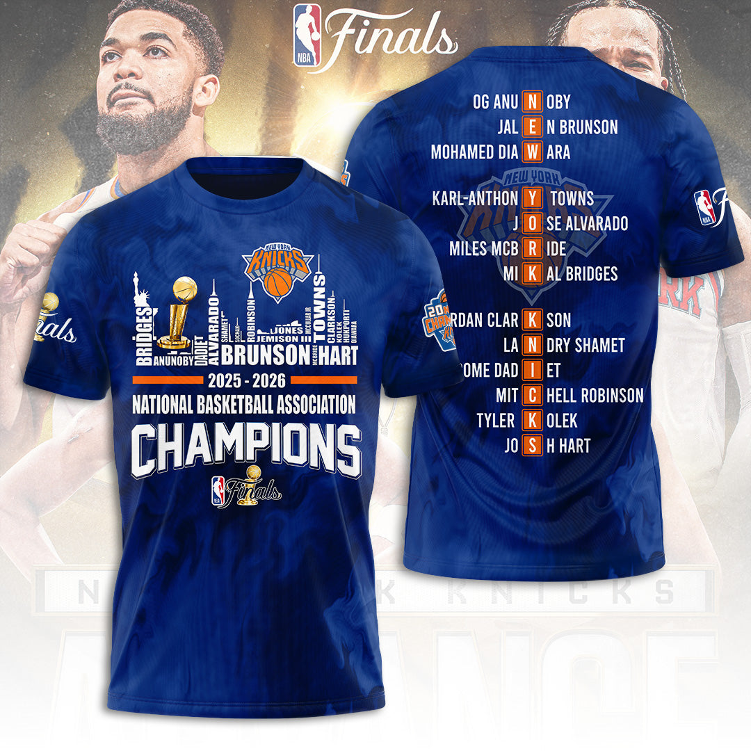 New York Knicks NBA Finals Champions 2026 3D Apparel – TANTN23668