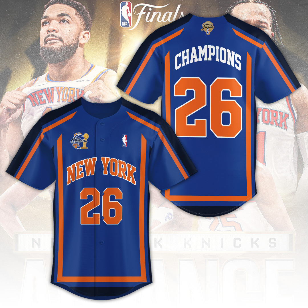 New York Knicks NBA Finals Champions 2026 Baseball Jersey – TANTN23675