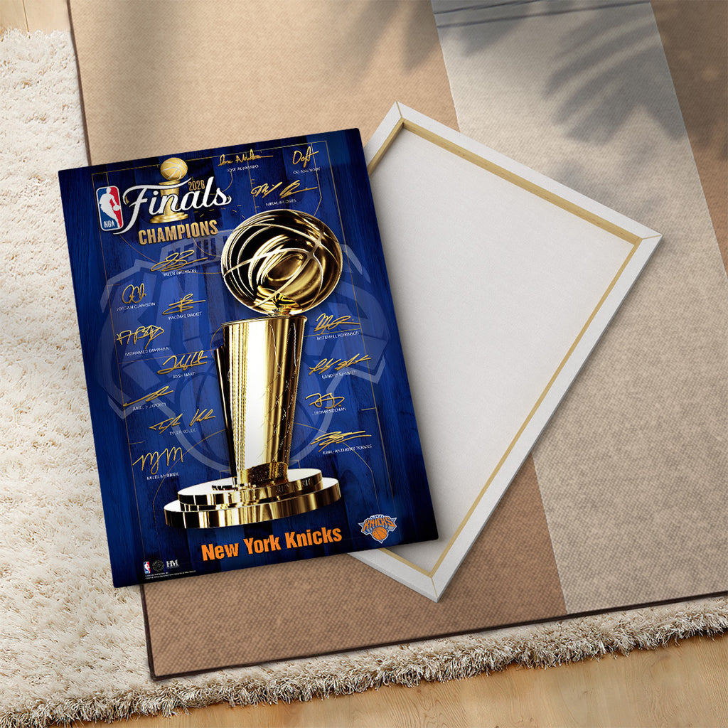 New York Knicks NBA Finals Champions 2026 Rectangle Canvas With Inner Frame – TANTN23724