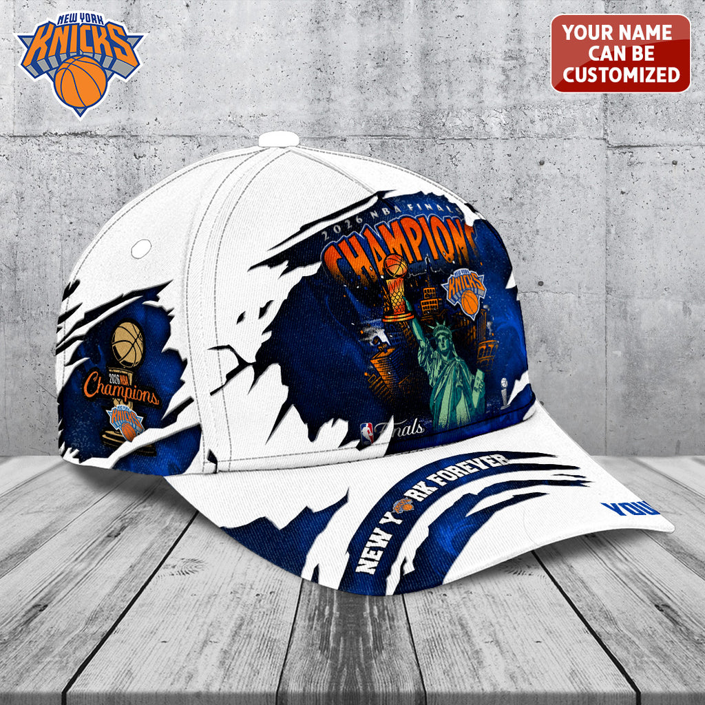 Personalized New York Knicks NBA Finals Champions 2026 Classic Cap – TANTN23825
