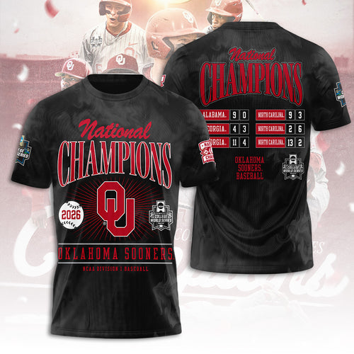 Oklahoma Sooners 2026 NCAA Baseball Men's College World Series Champions 3D Apparel – TANTN23836