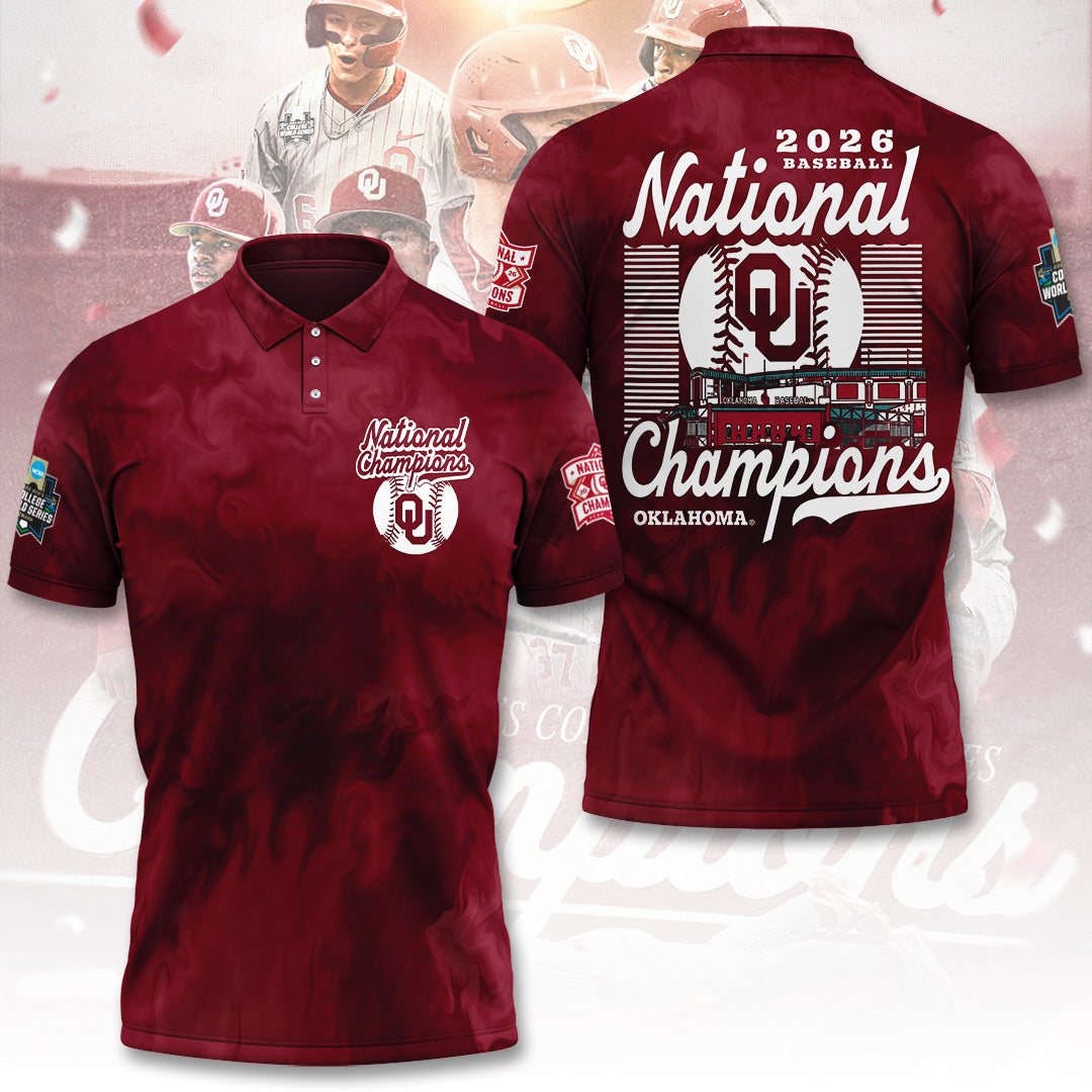 Oklahoma Sooners 2026 NCAA Baseball Men's College World Series Champions 3D Apparel – TANTN23840