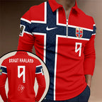 Norway National Football x Erling Haaland Zip Polo Shirt – TANTN24133