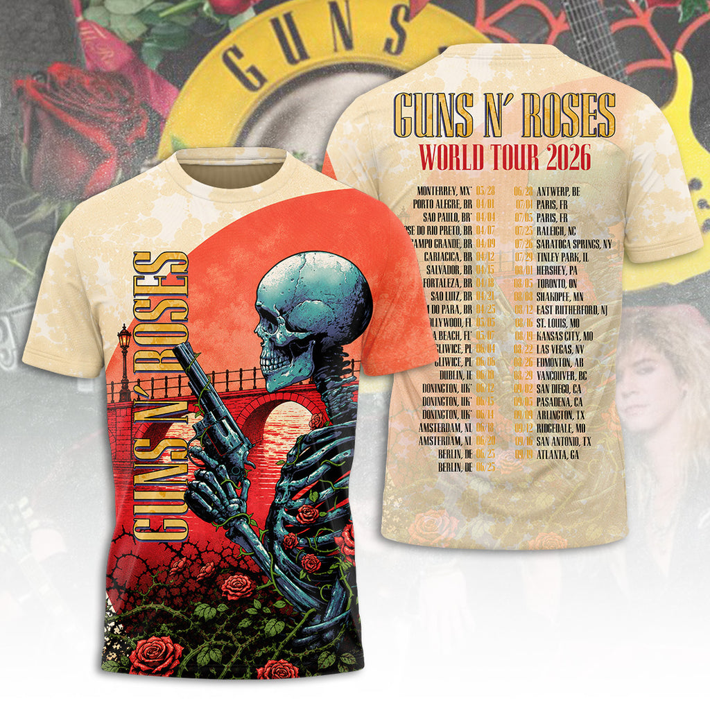 Guns N' Roses Tour 2026 3D Apparel – TANTN24304
