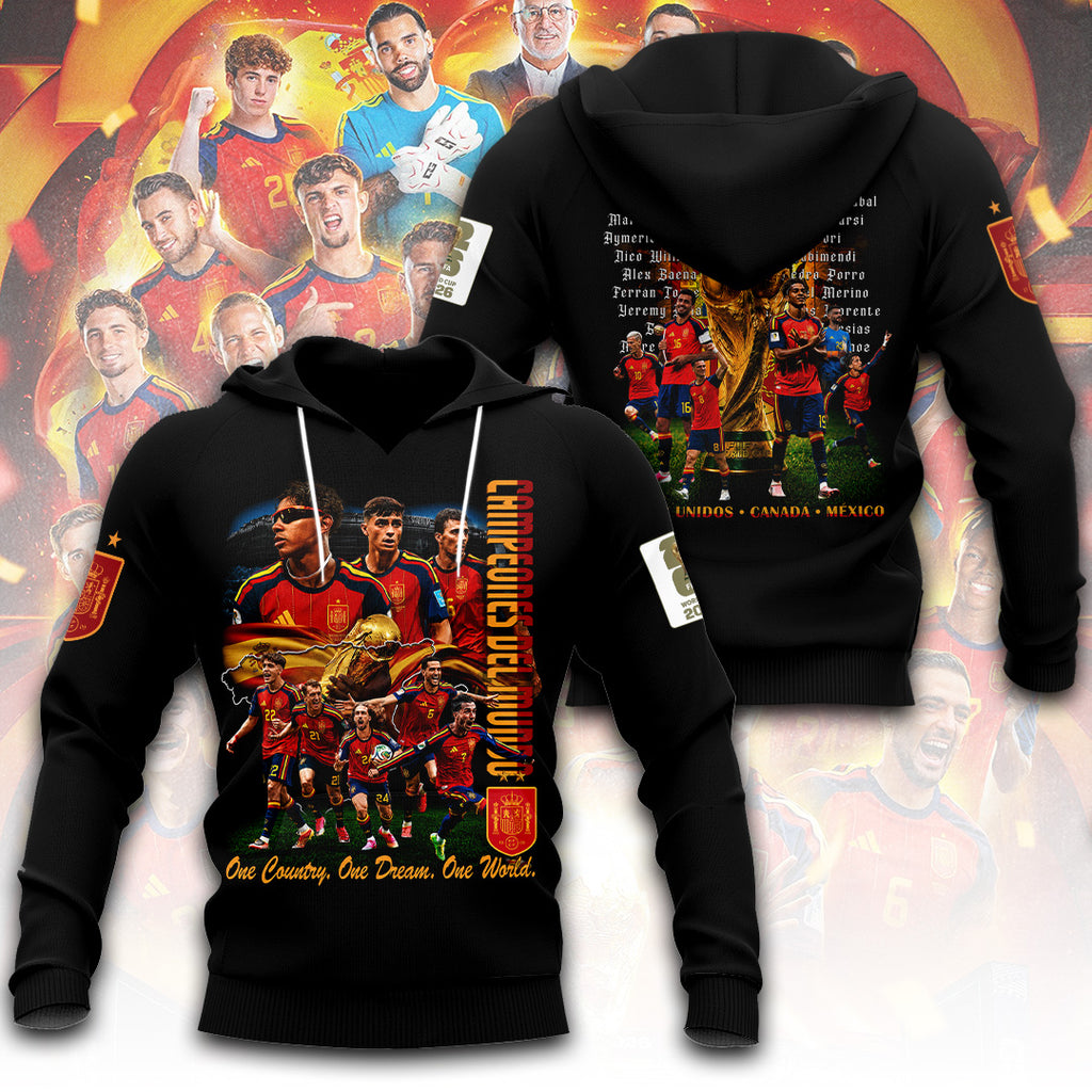 Spain National Team 2026 FIFA World Cup Champions 3D Apparel – TANTN24344