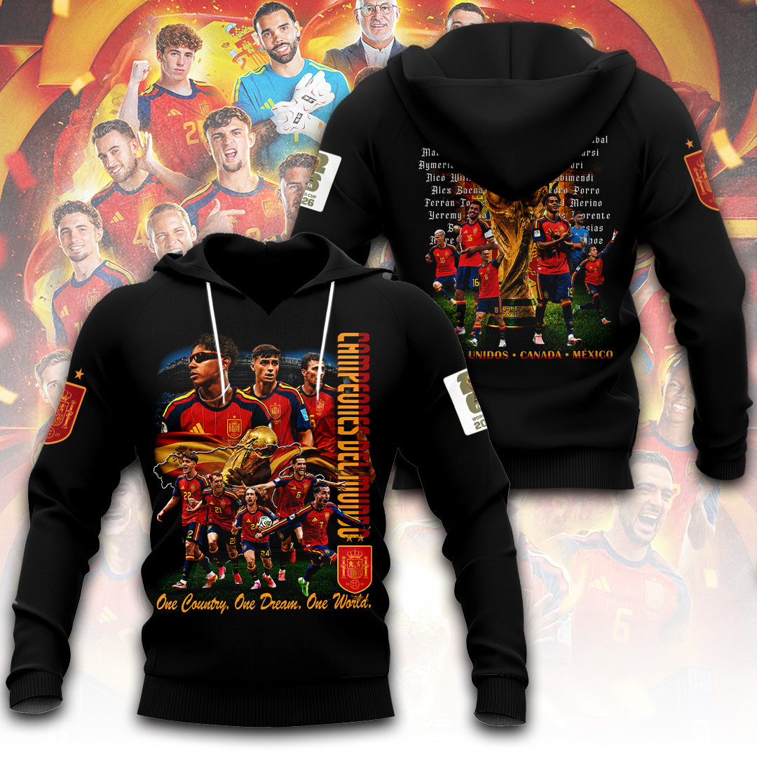 Spain National Team 2026 FIFA World Cup Champions 3D Apparel – TANTN24344