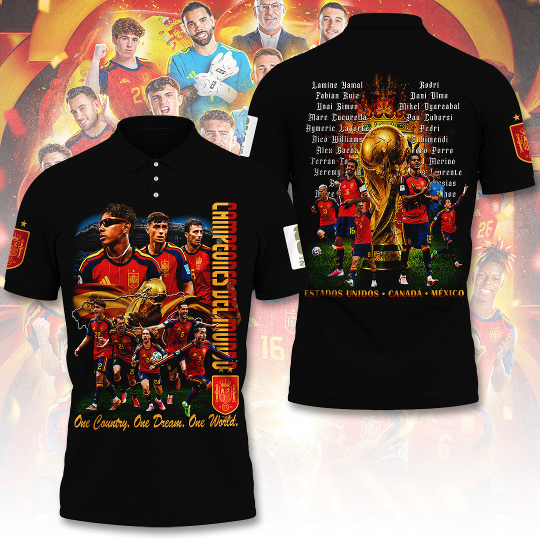 Spain National Team 2026 FIFA World Cup Champions 3D Apparel – TANTN24344