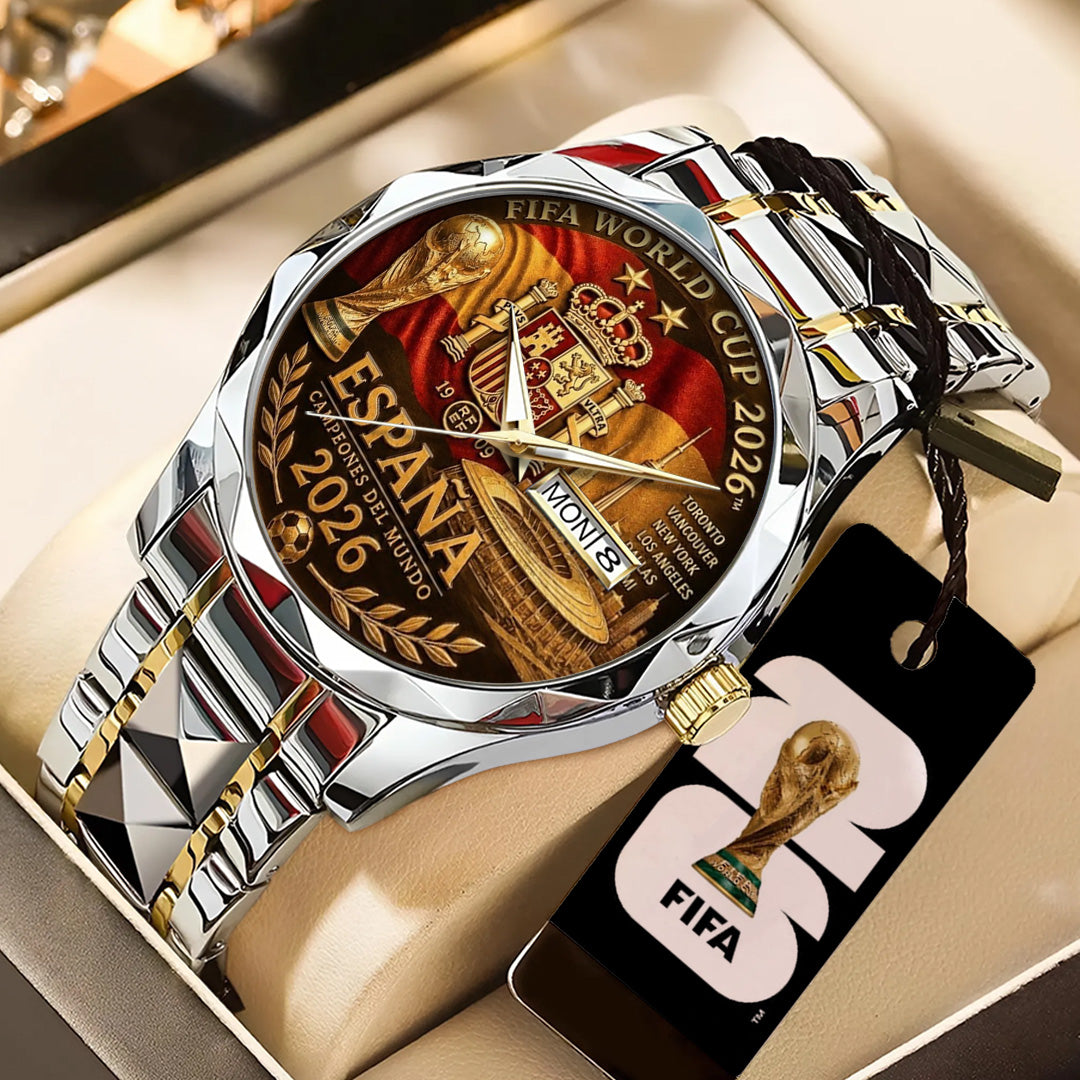 Spain National Team 2026 FIFA World Cup Champions Alloy Luxury Quartz Watch – TANTN24396