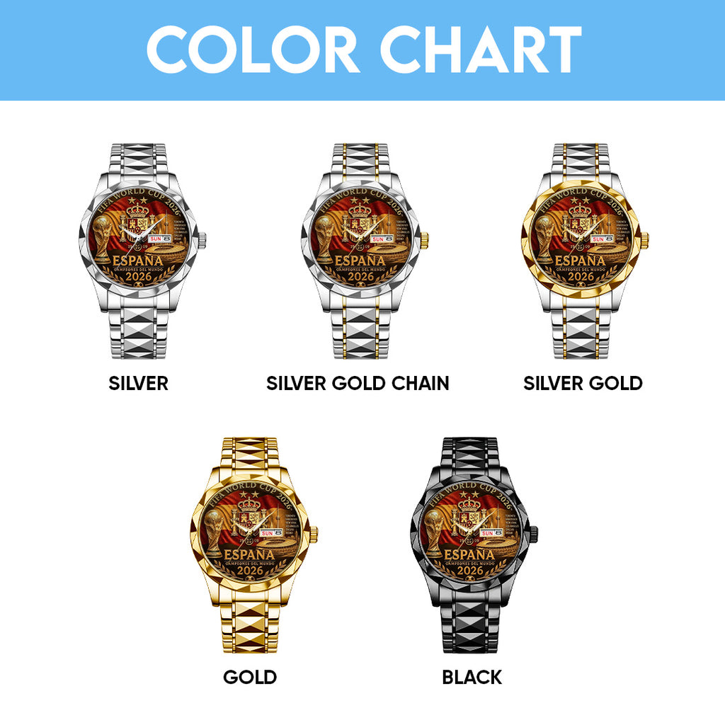 Spain National Team 2026 FIFA World Cup Champions Alloy Luxury Quartz Watch – TANTN24396