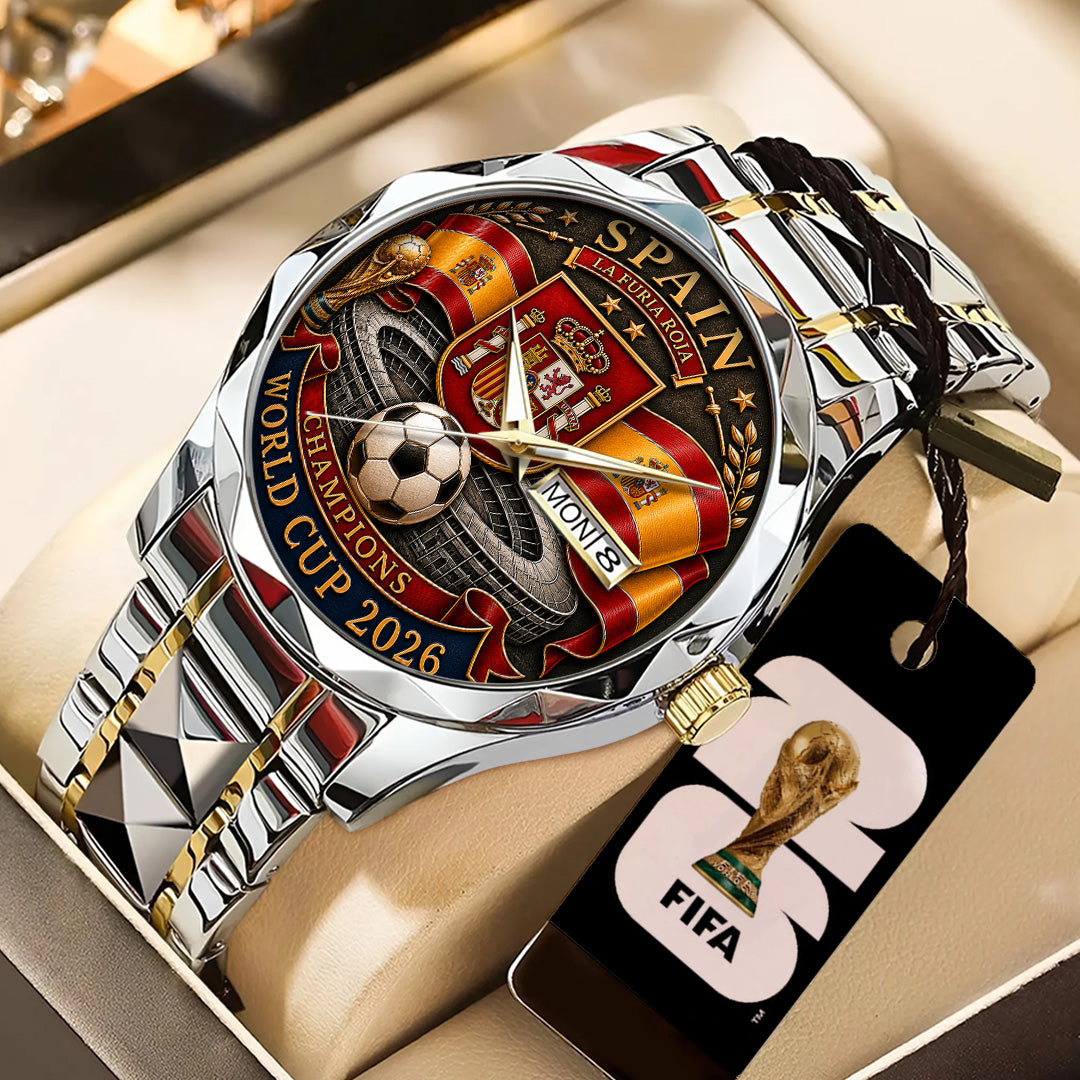 Spain National Team 2026 FIFA World Cup Champions Alloy Luxury Quartz Watch – TANTN24400