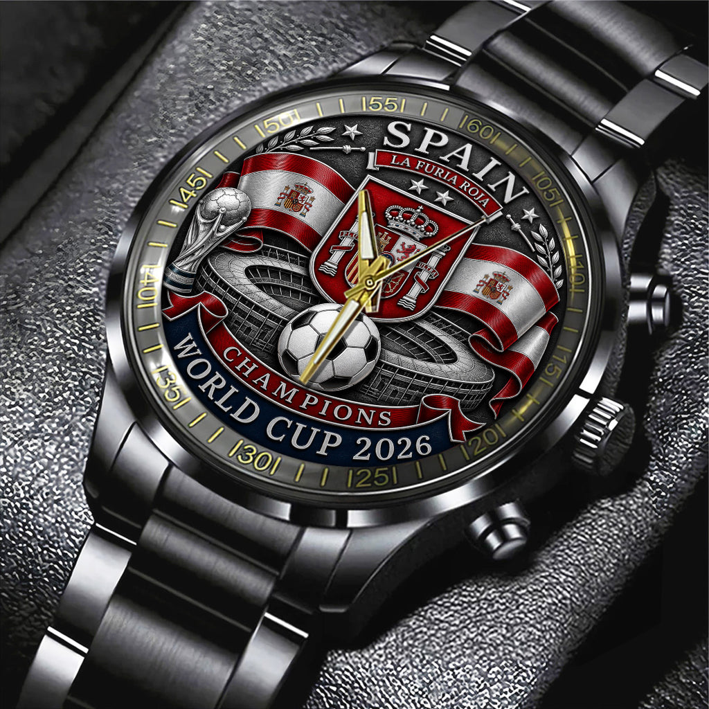 Spain National Team 2026 FIFA World Cup Champions Black Stainless Steel Watch – TANTN24402