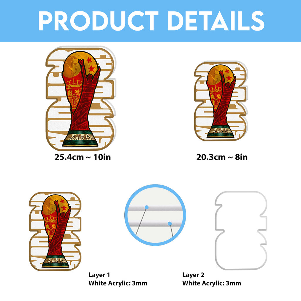 Spain National Team 2026 FIFA World Cup Champions Custom Shape Acrylic Light Box – TANTN24420