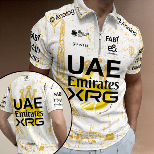 UAE Team Emirates 5th Tour de France Victory Zip Polo Shirt – TANTN24593