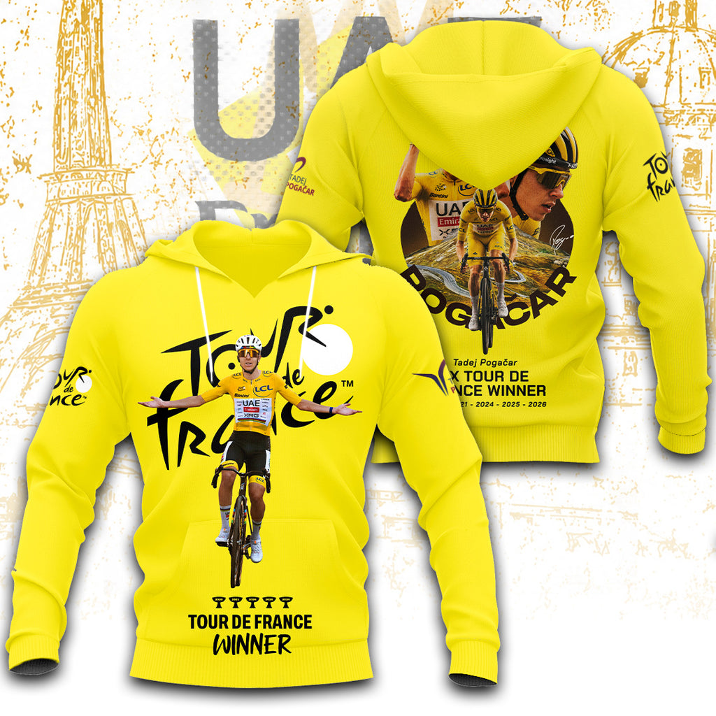 Tadej Pogacar Tour de France Winner 2026 3D Apparel – TANTN24616