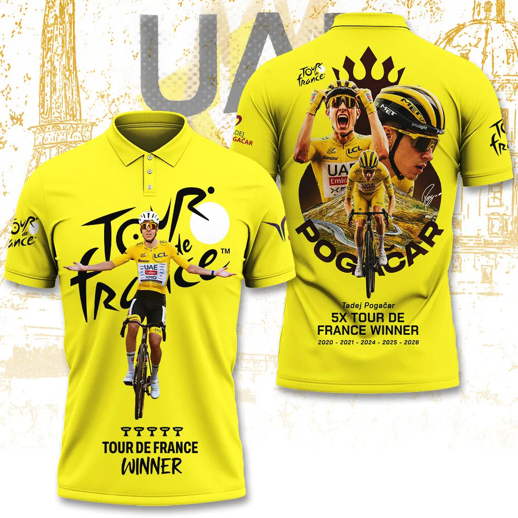 Tadej Pogacar Tour de France Winner 2026 3D Apparel – TANTN24616