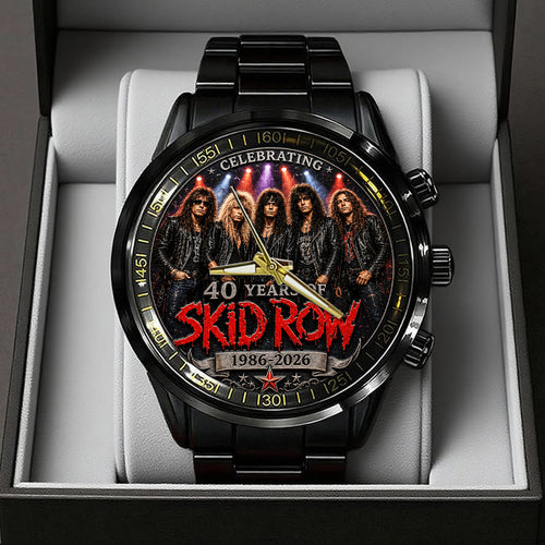Skid Row 40th Anniversary Black Stainless Steel Watch – TANTN24661