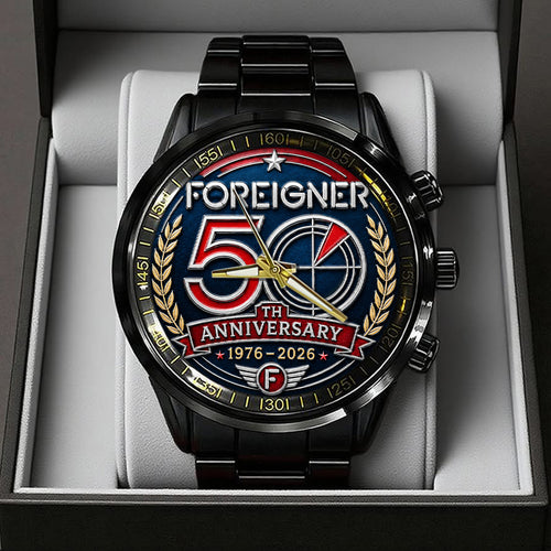 Foreigner 50th Anniversary Black Stainless Steel Watch – TANTN24663