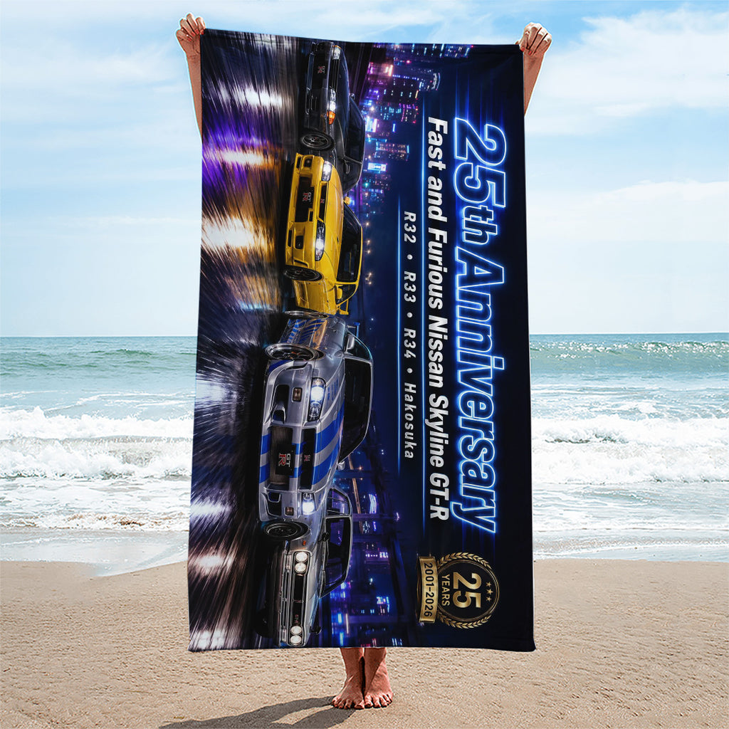 Fast & Furious 25th Anniversary Rectangle Beach Towel – TANTN24783
