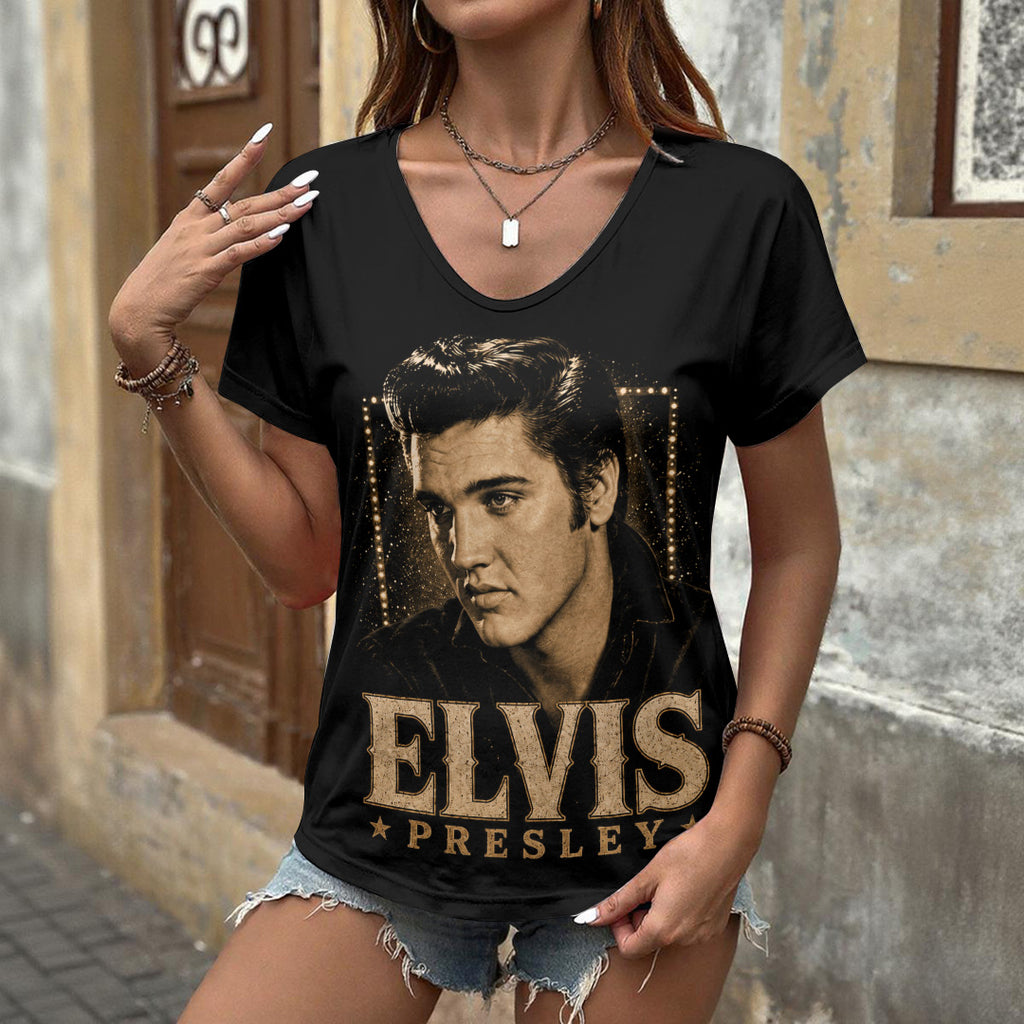 Elvis Presley 3D Women's V-Neck T-Shirt – TANTN24840