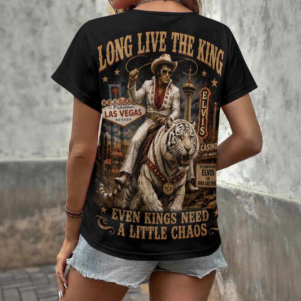 Elvis Presley 3D Women's V-Neck T-Shirt – TANTN24840