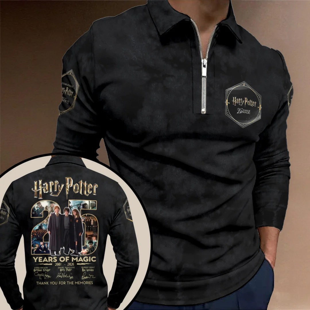 Harry Potter 25th Anniversary Zip Polo Shirt – TANTN24995