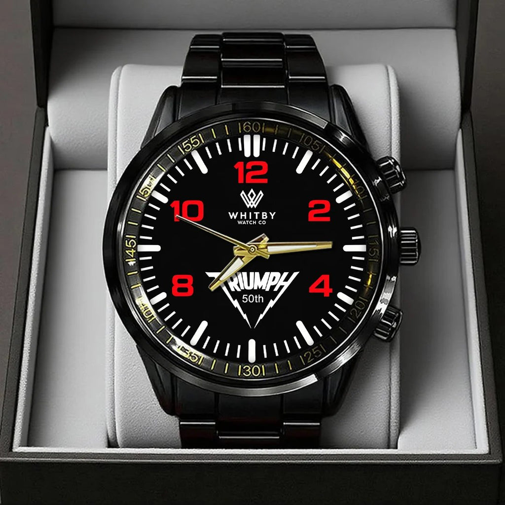 Triumph Band Tour 2026 Black Stainless Steel Watch – TANTN25405